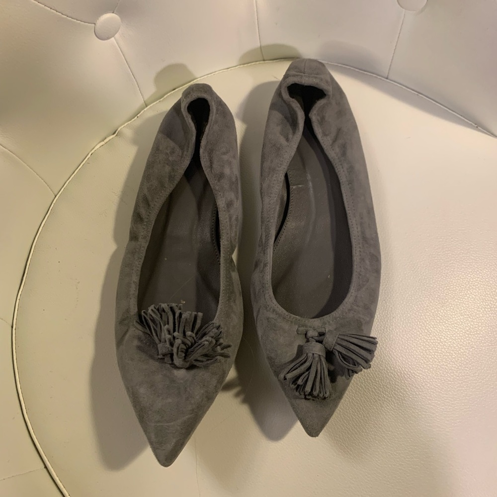 J. Crew Suede Flats with tassels 9.5